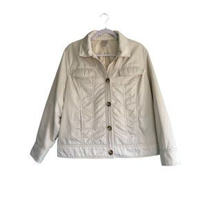 Chico's Classic Woman's Jacket Insulated Poly Fill Size 3 Cream‎ Fall